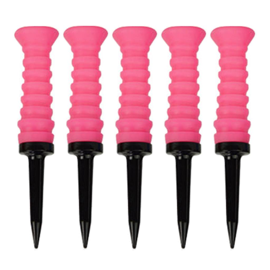 5 szt. Elastyczne gumowe tyczki golfowe 360° 3,24 cala/83 mm Trwałe Niska tarcie Żywe wielokolorowe Idealne dla codziennych golfistów