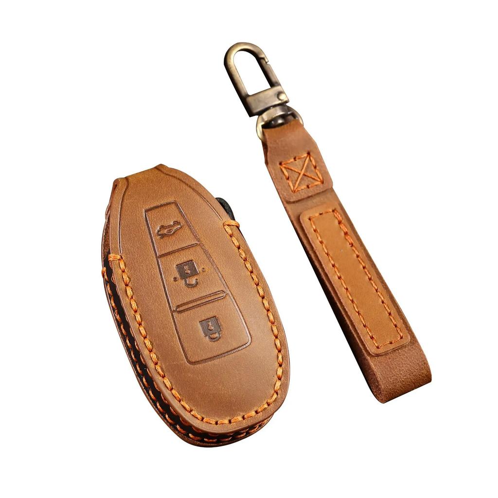 Kožený kryt pouzdra na klíče od auta pro Suzuki Kizashi Swift SX4 S Cross Baleno Ciaz Keychain Držák Klíčenka Shell Fob Protector