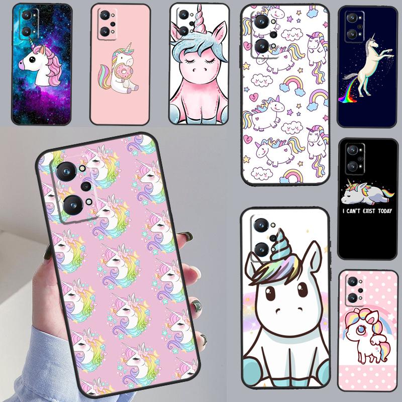 Cute Rainbow Unicorn For OPPO Realme C55 C35 C33 C31 C30 C25 C21Y C11 GT Neo 5 3T 2T Realme 10 9 11 Pro Plus Case