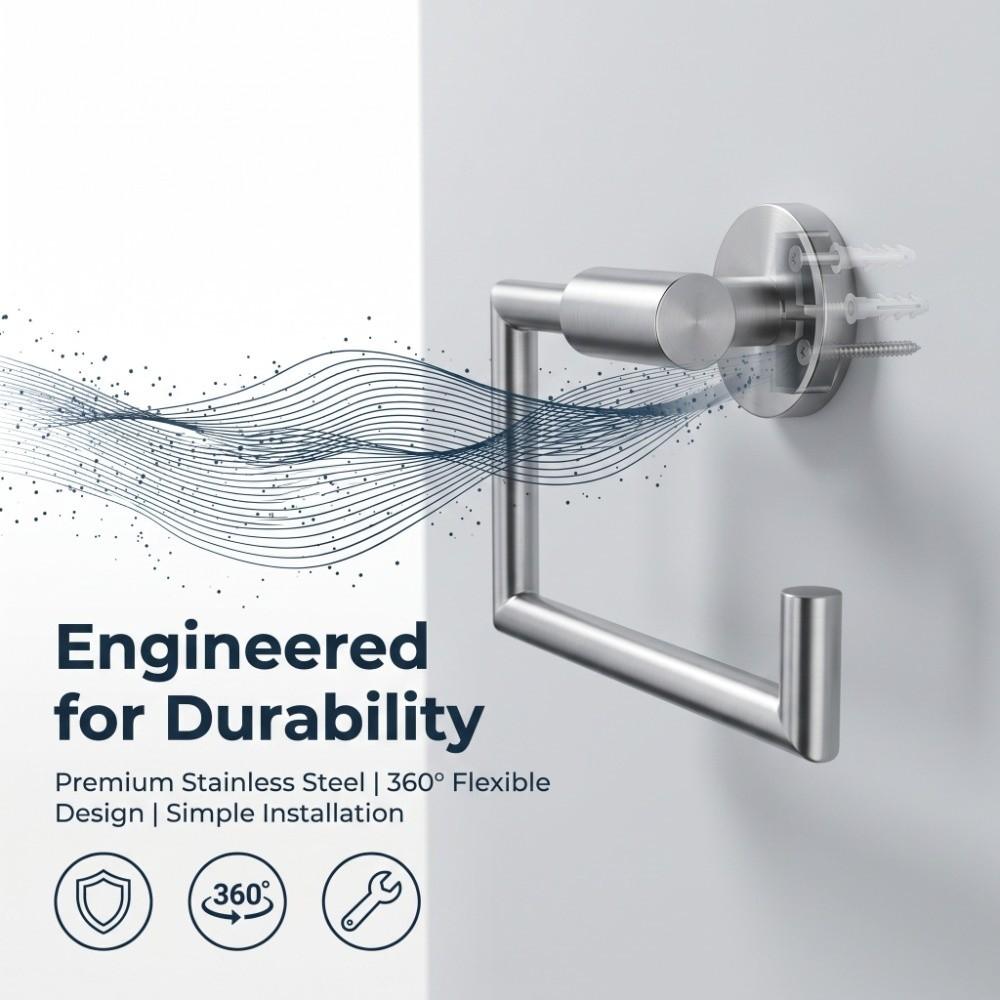 Wall-Mounted Toilet Paper Holder Stainless Steel Bathroom Towel Rack Tissue Holder  Modern Decor