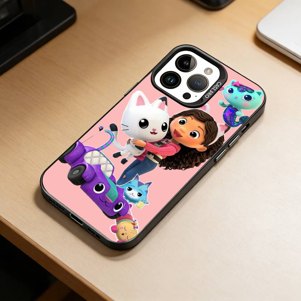 

G-Gabby Cats Phone Case For iPhone 17,16,15,14,13,12,11 Plus,Pro Max,XS,Colorful Silver Phone case Funda Cover iPhone14ProMax