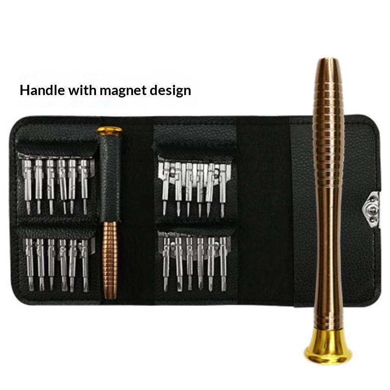 25 in 1 Mini Precision Magnetic Screwdriver Set Pocket Size Portable Repair Tool for Travel Small Item Emergency Fix