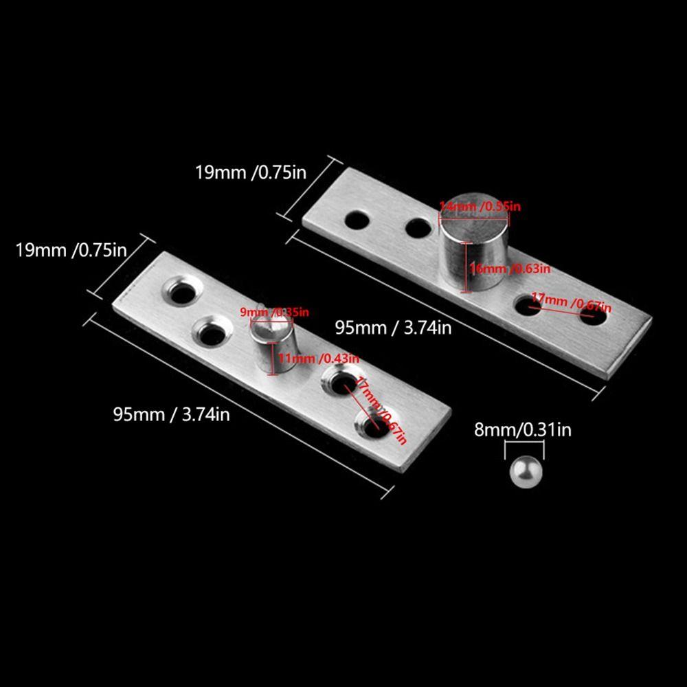 2 Pack Stainless Steel 360 Degree Rotation Door Pivot Hinge Small, Medium, Large Top and Bottom Mount Up Down Shaft Pivot Hinge