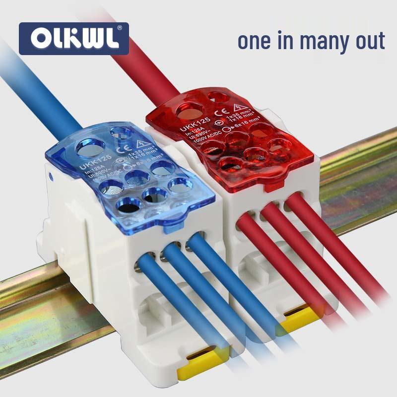 UKK Hochstrom-Anschlusskasten: Einpolige Schiene, Mehrfachausgangsverdrahtung