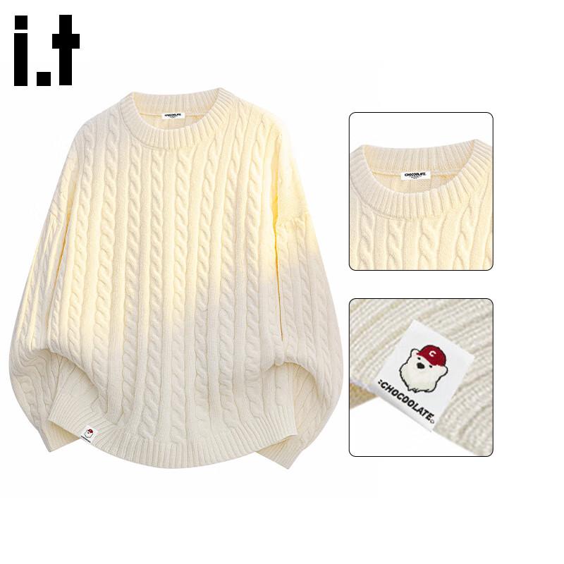 

Men s Chunky Knit Round Neck Sweater M