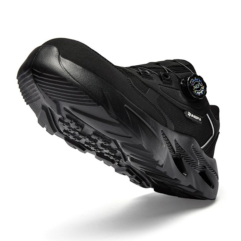 Rotating button Black Work Safety Shoes Anti-smash Anti puncture Work Sneakers Composite toe Protection Shoes Security Boots