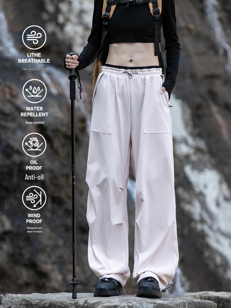 Women's Military Green Waterproof Cargo Pants - Quick-Dry, Casual, Outdoor Sports, Small Size
