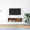 VidaXL Meuble TV chêne fumé 100x31x25,5 cm bois d'ingénierie, banc TV, meuble hifi, centre de divertissement, buffet TV, 861480
