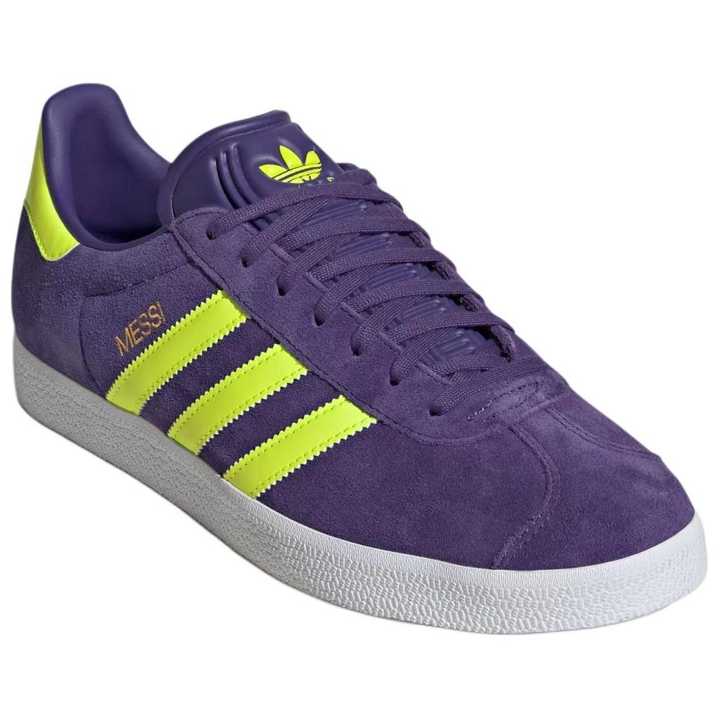 Lionel Messi X Adidas Gazelle Triunfo Estelar Pack Unisex Sneakers Purple Lucid-Lemon Cloud-White IH8164