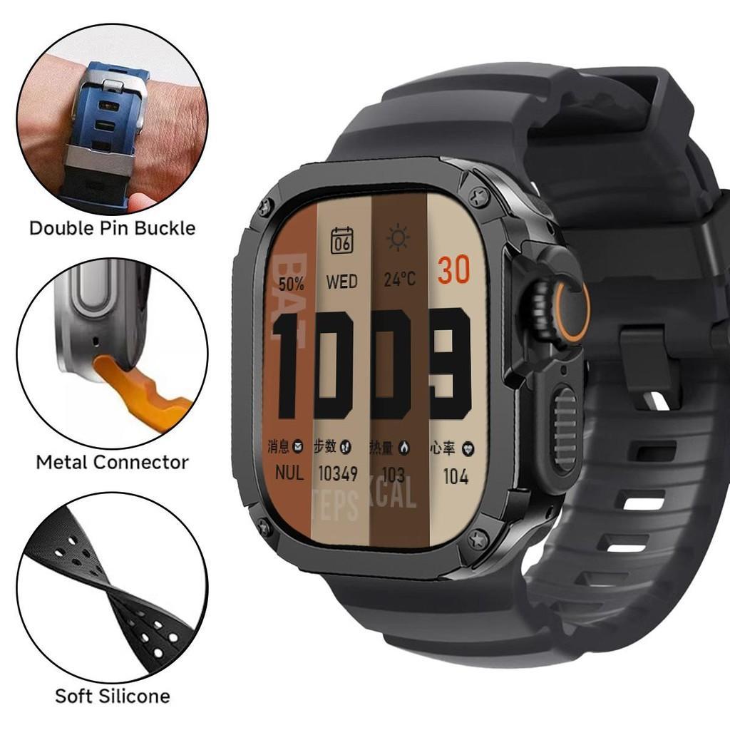 Silicone Strap+TPU PC Case For Apple Watch Ultra 3 2 1 49mm for iWatch Series 11 10 46mm band for Iwatch 9 8 7 6 5 4 45mm 44mm
