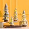Mini Christmas Tree Ornaments White Snow Cedar Xmas Tree Table Decorations For Home New Year Party Kids Gifts(No Lights)