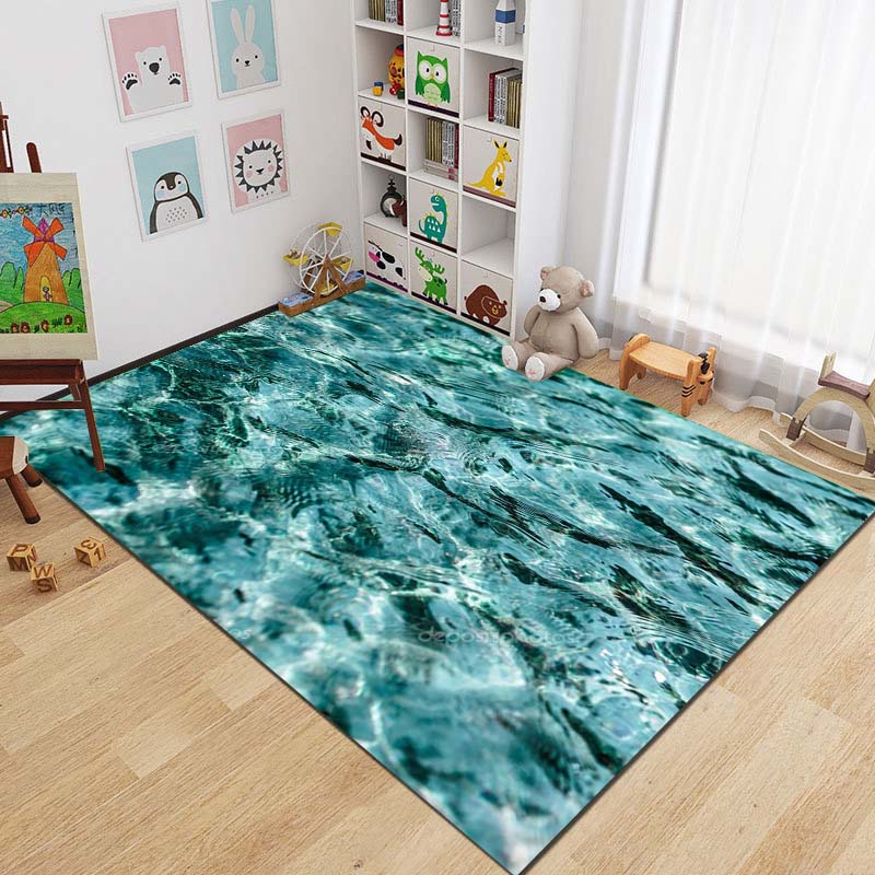 15 Sizes 3D Sea Floor Mat Rug Beach Waves Runner Carpet Kitchen Washable Non-slip Living Room Carpet Marine Bath Mat Absorbent