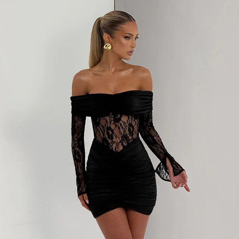 Sexy Off Shoulder Strapless Lace Dress