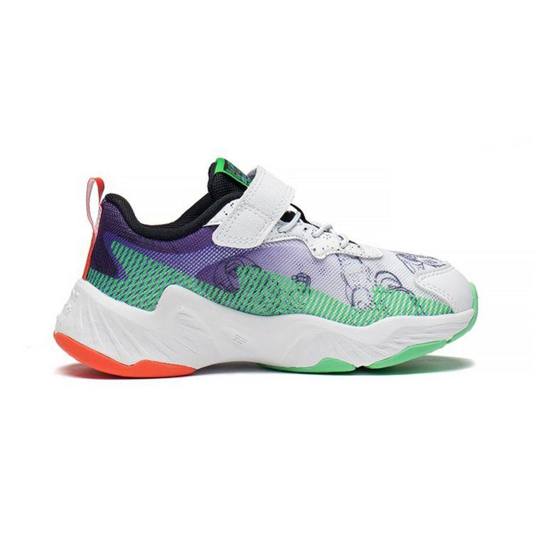 Disney X Li Ning Comfortable Versatile Non-Slip Shock Absorbing Durable Lightweight Kids Casual Shoes Kids Casual Shoes White Purple Green YKNS122-1