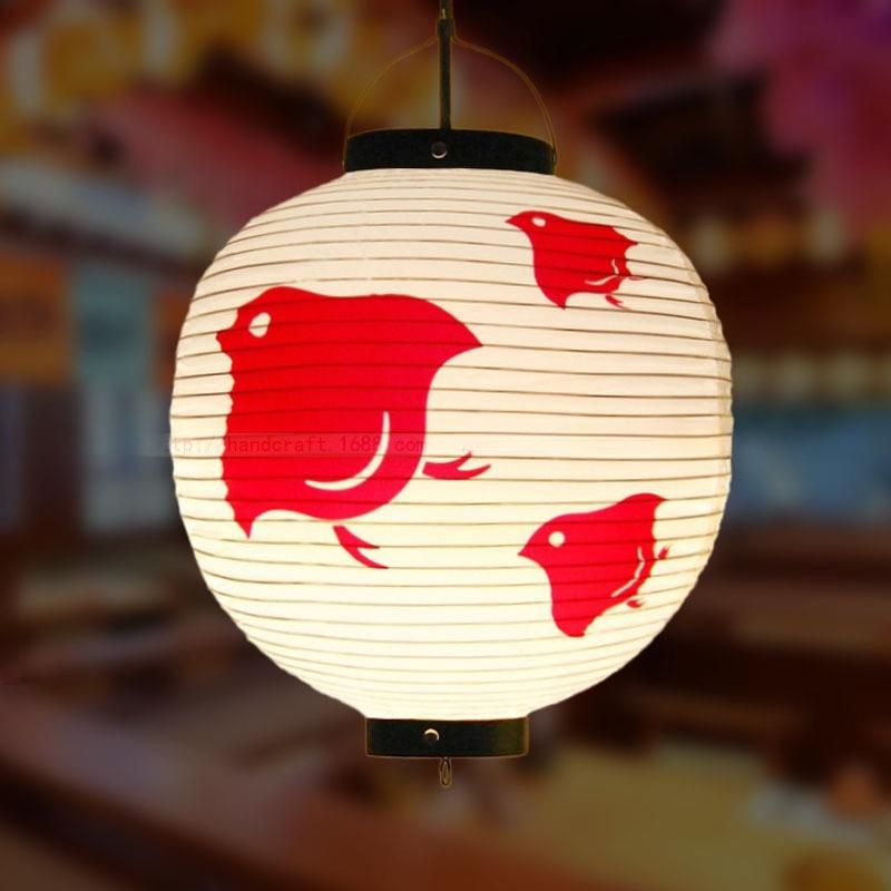 Red/Beige 30cm PVC Waterproof Japanese Lantern Korean Ramen Sashimi Izakaya Cuisine Shop Restaurant Decor Traditional Lantern