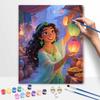 Disney Digital Oil Painting Art Kit Princess Lantern Market Handmade DIY Home Decor Gift