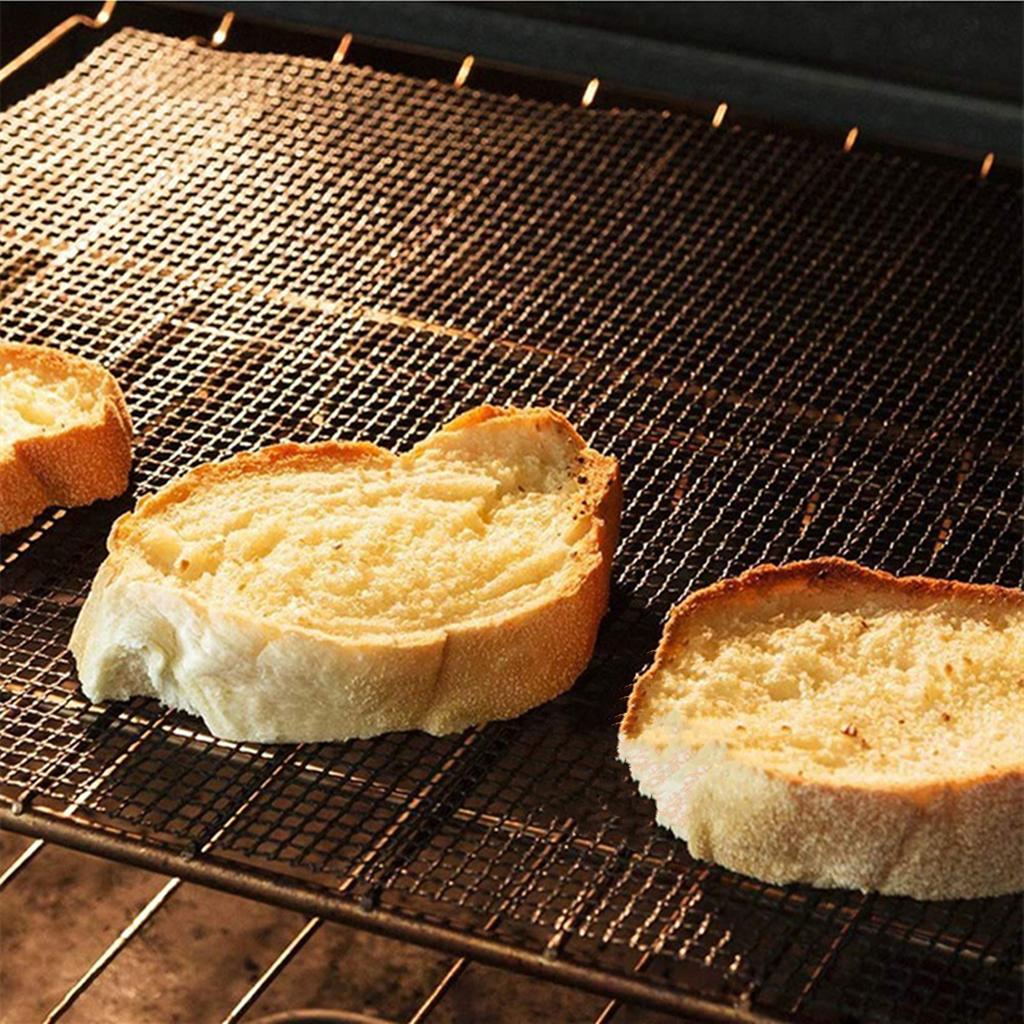 Antihaft Hitzebeständige BBQ Gittermatte Grillnetz Wiederverwendbar Leicht zu Reinigen Kochmatten Backgrill Zubehör