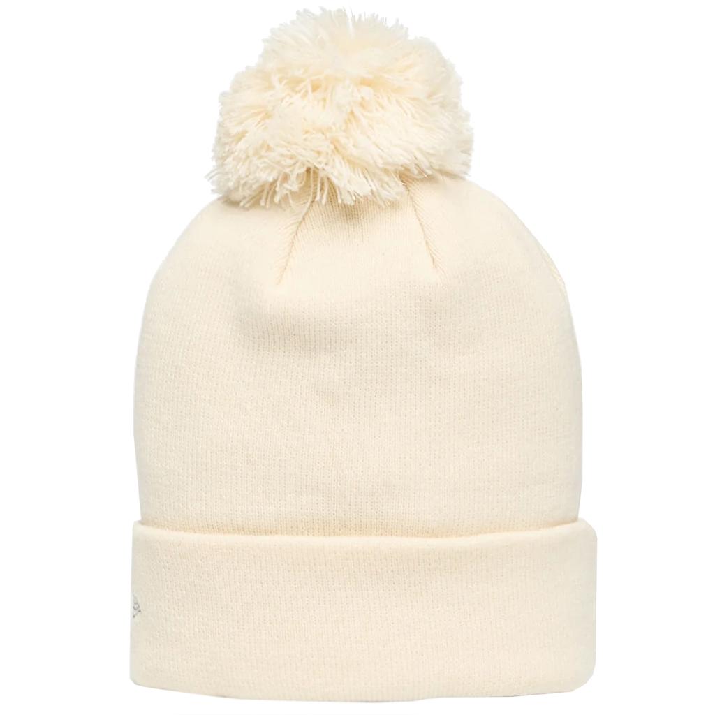 New Era Wmns Metallic Bobble Beanie New York Yankees Hat, Womens Beige Cap