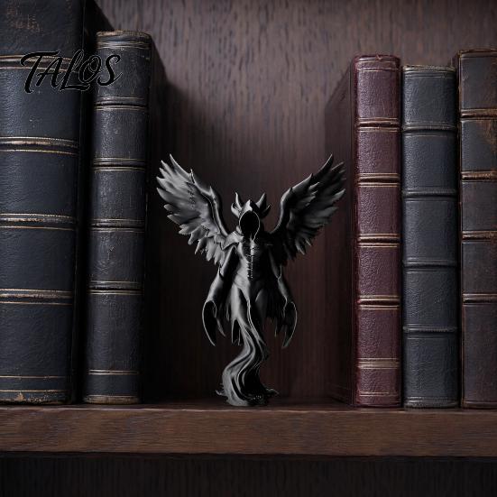 Desktop Atmosphere Decoration Dark Angel Winged Figurine, 3D Printed Gothic Statue for Desk Shelf God Decor, Intricate Redemption Theme Sculpture,