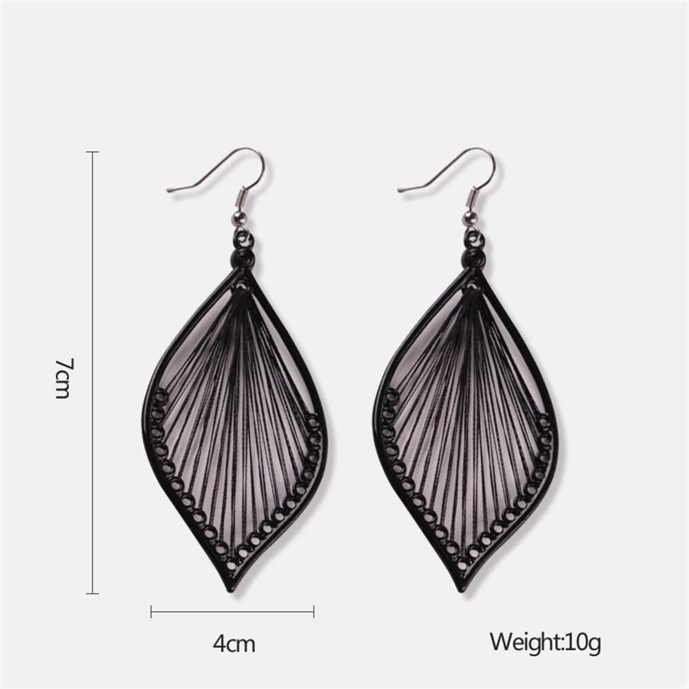 Fashion Black Ear Stud Vintage Bohemia Eardrop Stud Earrings Leaf Earrings Drop Earrings Ear Hook