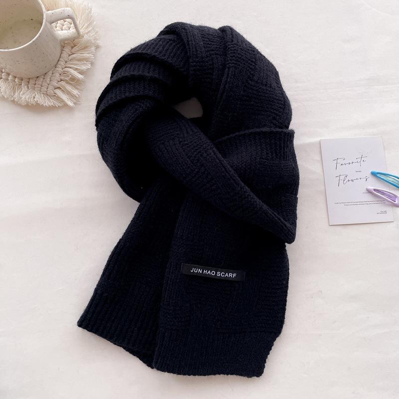 New knitted wool scarf women's autumn and winter thickened warm student couple scarf men's versatile trend