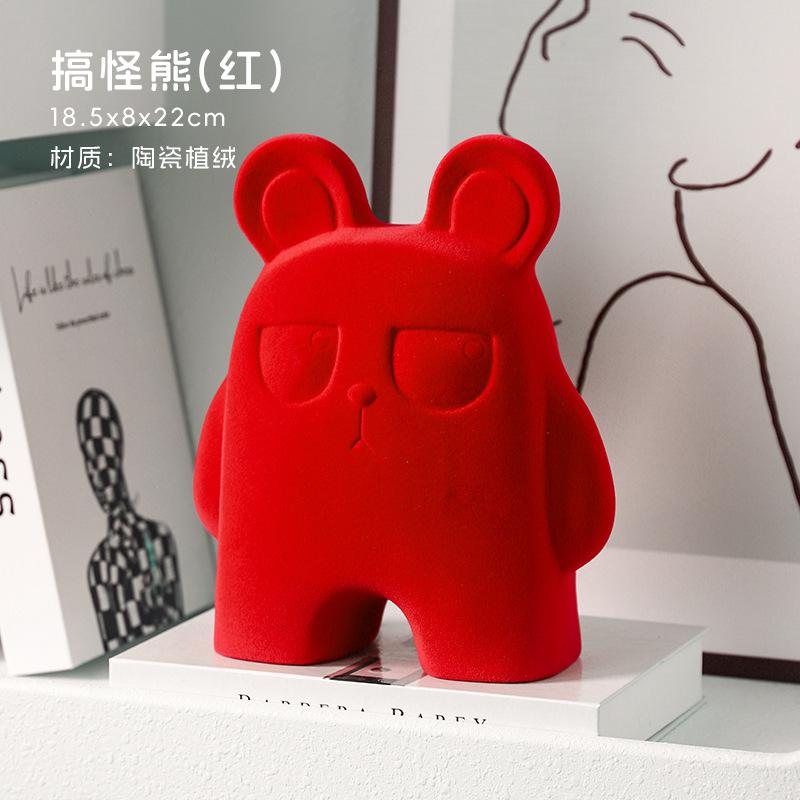 Creative Ceramic Ornaments Cartoon Rabbit Statue Angry Bears Figurine Abstract Feet Sculpture Stylish Home Décor Desk Decoration