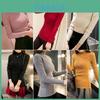 Elegant Women's Long Sleeve Knitted Sweater Turtleneck Jumper Slim Fit Pullover