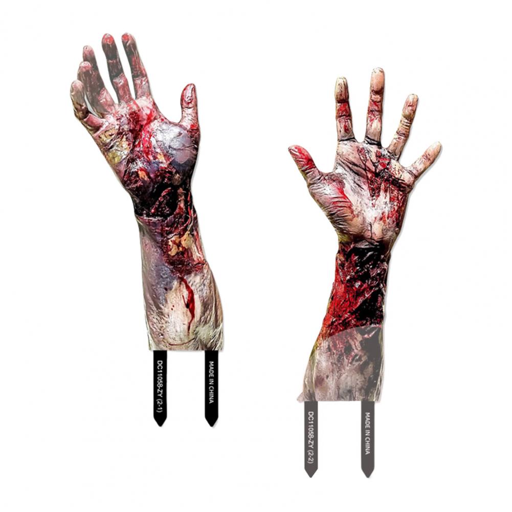 Pvc Garden Cards Spooky Yard Decorations Spooky Halloween Garden Stake Set with Blood Ghost Hand Shape for Creating for Garden