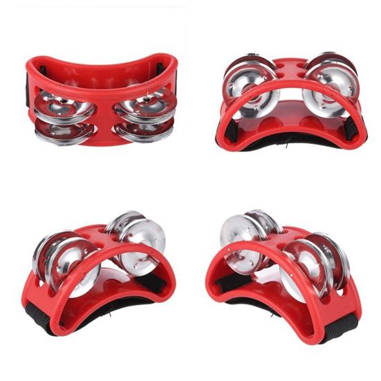 Tambourines Musical Instrument Foot Percussion Bells Steel Jingle Drum Adjustable Elastic