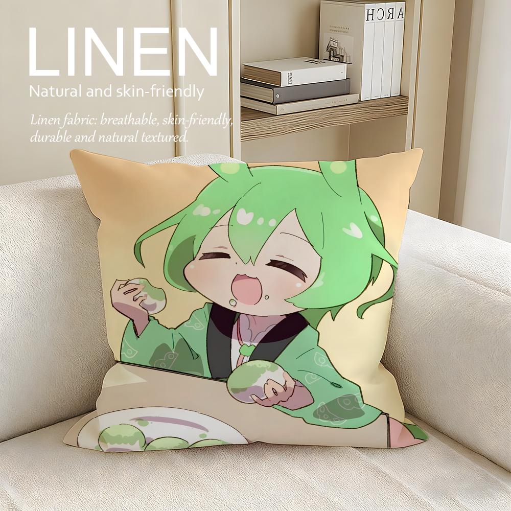 

Cute ZZundamon Anime Cushion Cover Pillowcase Set Pcs x x Breathable Washable Sofa Cushion Cover 30X30cm