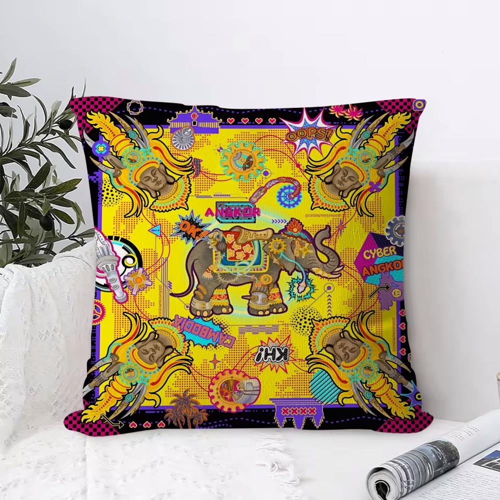 

Cushion Cover Anti-dustmite Pillowcase Invisible Zipper Silky Short Plush Sofa Cushion Cover Animal Alphabet 30cmx30cm