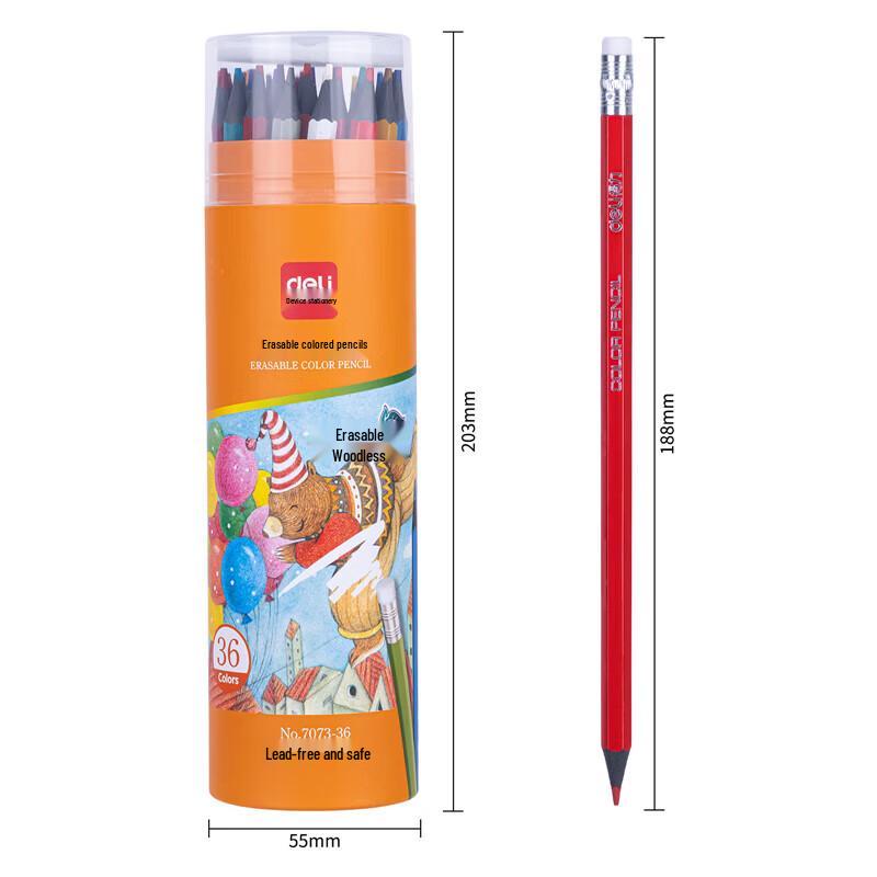 Deli 7073 Erasable Colored Pencils