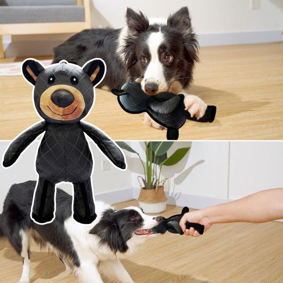1Pc/2Pcs Unbreakable Bear Dog Toy Indestructible Stuffed Bear Dog Chew Toy for Aggressive Chewers Interactive