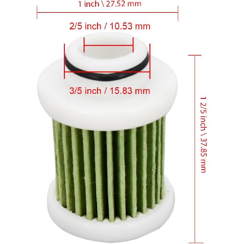 6D8-WS24A-00-00 Outboard Primary Fuel Filter Compatible with Yamaha Outboard 30HP-115HP F115 F40A F50 T50 F60 T60 F70 F75 F90 (2006-Newer)