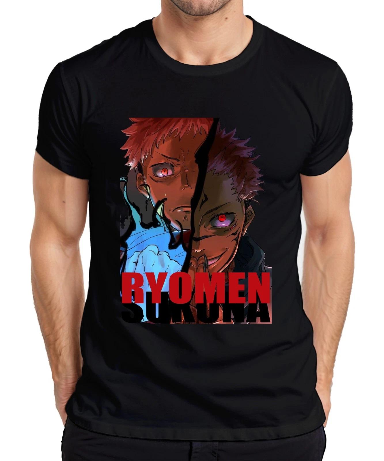 Ryomen Sukuna JujutsuEmperor Demon Red Eyes Anime Creepy Fan Men s T-Shirt- XL