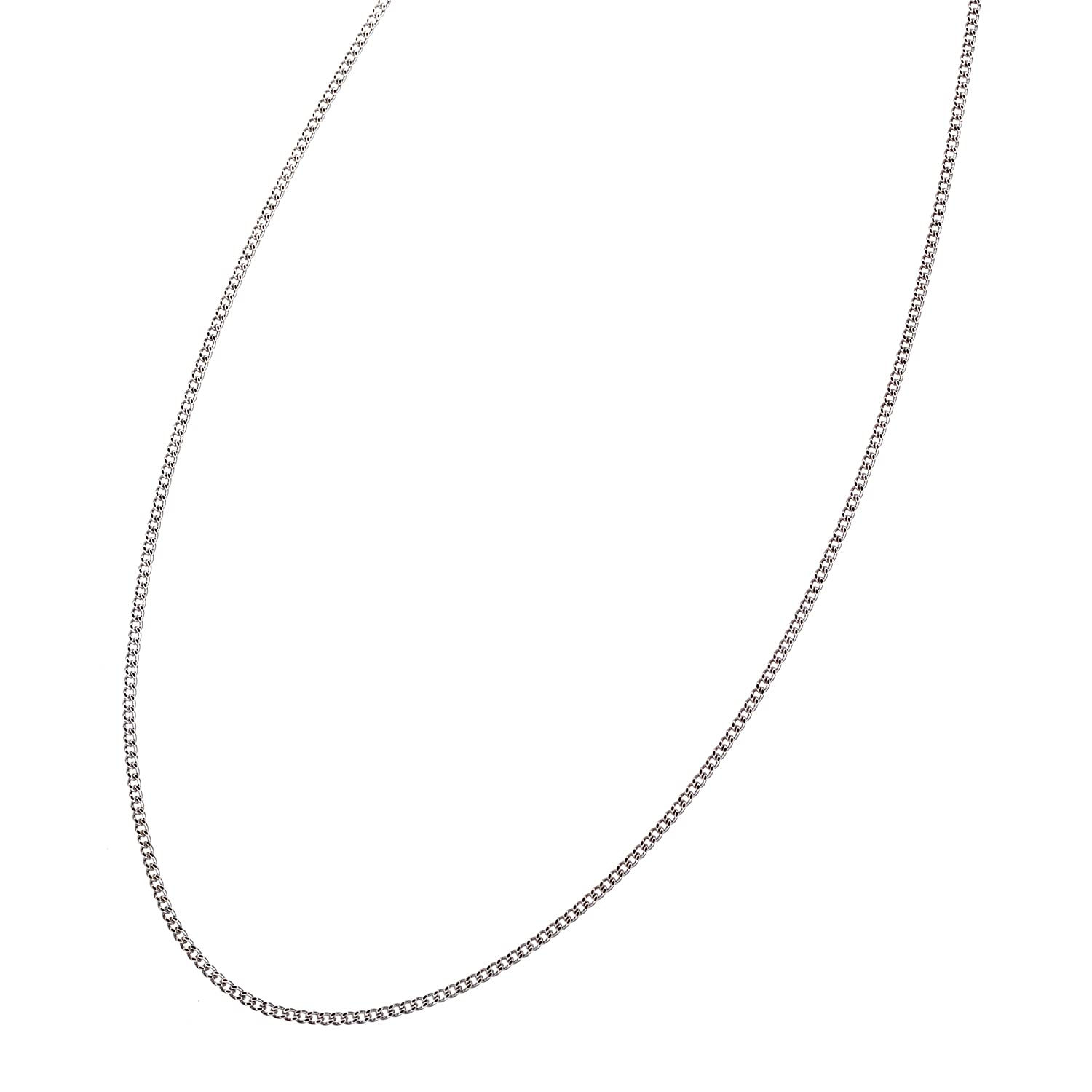 

18K Gold WG Curb Chain Necklace 40cm Made in Japan K18WG 18KWG White Gold 18K White Gold Necklace [SmileSweety] золотий