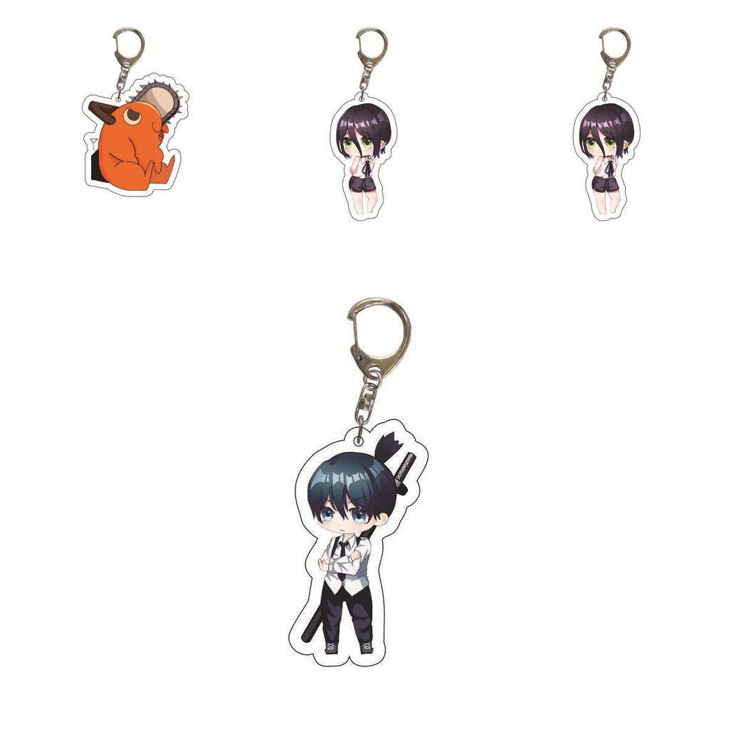 Chainsaw Man Acrylic Keychain Double Sided Printing Cartoon Character Bag Pendant