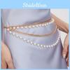 Fashion Ladies Gold Metal Waist Belt With Pearl Accents For Casual Summer Wear