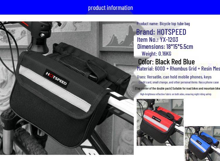 Universal Front Crossbeam Saddlebag for Mountain Bikes and Racing - Comprehensive Bicycle Accessories