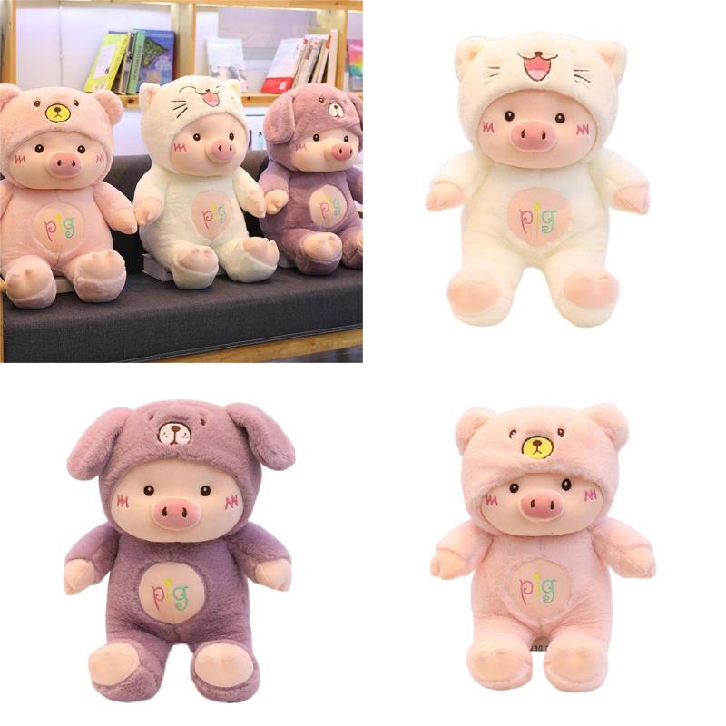 Cartoon Stuffed Animal Pig Plush Toy Gift Kids Pink White Purple Sizes Multiple