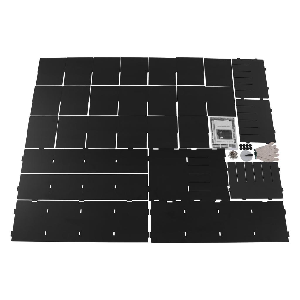 24 Compartment Paper and Mail Organizer,with Adjustable and Removable Shelves, Countertop Literature Sorter(Black)