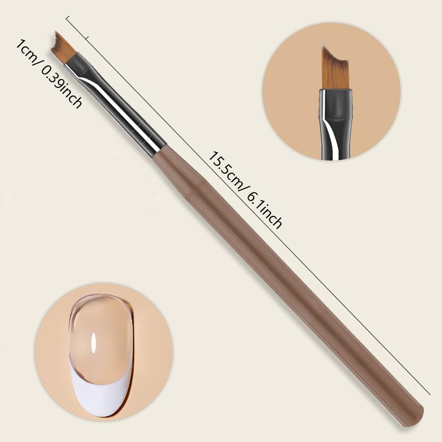 9Pcs Nail Brush Set, Nail Art Tool for Gel, Fine Line, Painting and Detail Work Pens with Stylish Brown Handles
