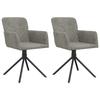 VidaXL 2x Swivel Dining Chairs Dining Armchairs Dining Chairs Kitchen Chairs Adjustable Height Grey 344790