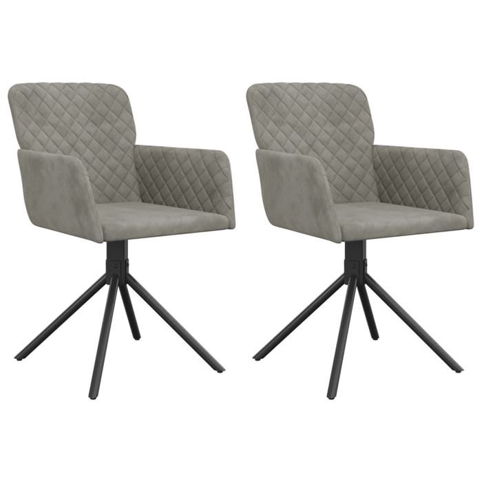 VidaXL 2x Swivel Dining Chairs Dining Armchairs Dining Chairs Kitchen Chairs Adjustable Height Grey 344790