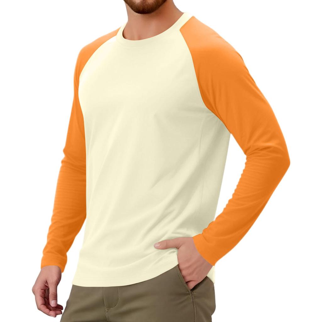 Pánské sportovní tričko s dlouhým rukávem raglánového střihu v kontrastních barvách