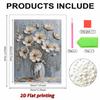 5D DIY Frameless Pearl Painting Flower Pattern Painting Kit, Suitable for Home Living Room Bedroom and Other Wall Decoration Art Paintings