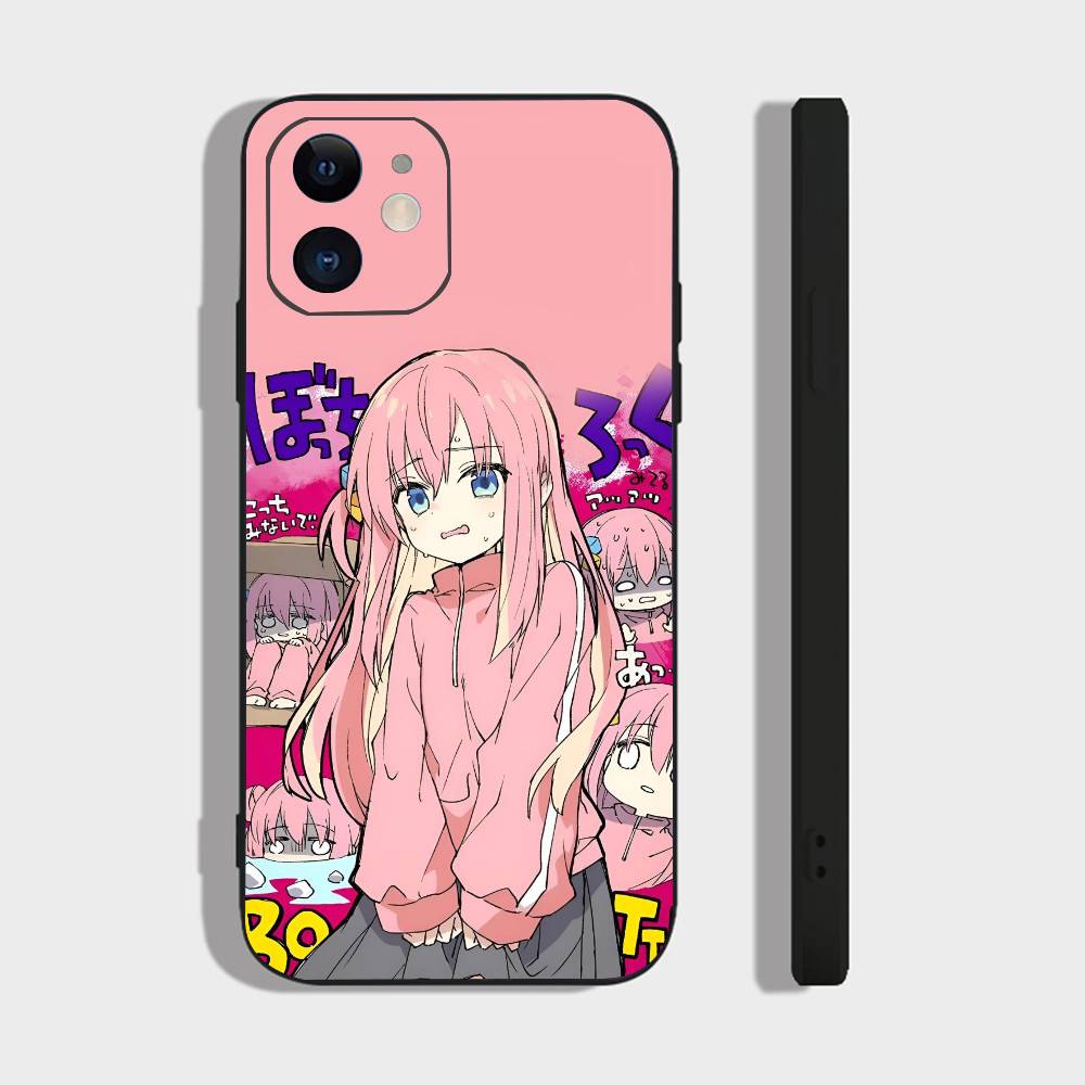 Anime Bocchi The Rock For IPhone 15 16 14 Plus 13 12 11 17 Pro Max 17 Air Black Soft Phone Cover