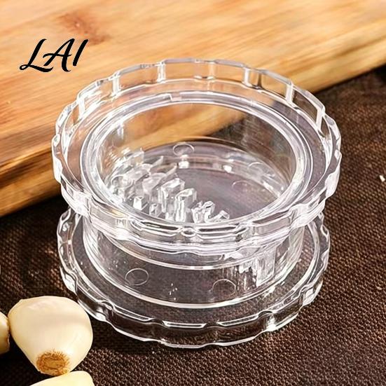 Compact Food Processor Garlic Mincer Tool Multi-Purpose Manual Rotating Press Bite-Teeth Crushing Clear Press Structure Masher Transparent Easy to