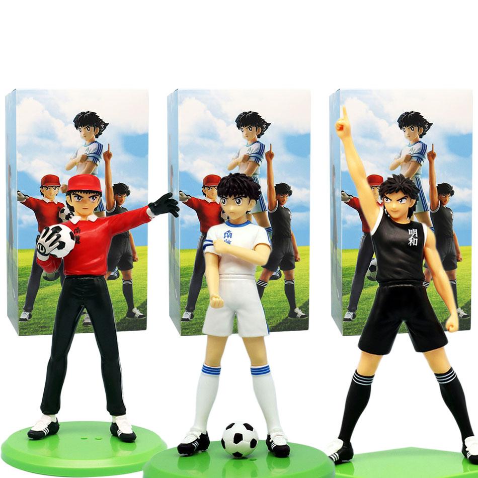 18cm Captain Tsubasa Anime Action Figure Set Ozora Hyuuga Kojirou Wakabayashi Genzou Complete Figurine Collection Mode Poseable Articulated Scale