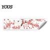 Modern Minimalist Room Aesthetics Stickers 2Pcs Sakura Wall with Butterflies & Birds, Peach Blossom Branch Easy Installation Floral Decor Decals,